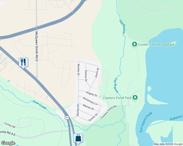 map of restaurants, bars, coffee shops, grocery stores, and more near 299 Bobbie Court in Prattville
