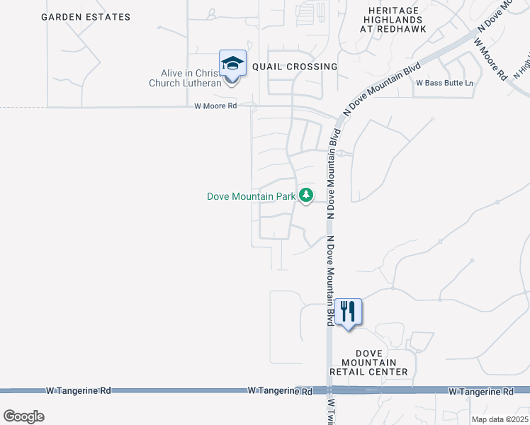map of restaurants, bars, coffee shops, grocery stores, and more near 5582 West Painted Cliff Drive in Marana