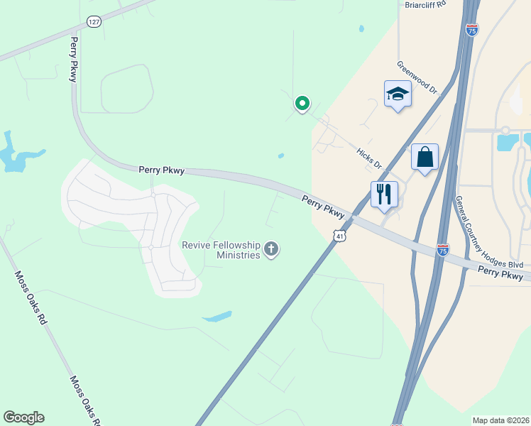 map of restaurants, bars, coffee shops, grocery stores, and more near in Perry