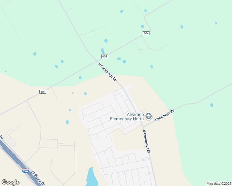 map of restaurants, bars, coffee shops, grocery stores, and more near 1545-1753 North Cummings Drive in Alvarado