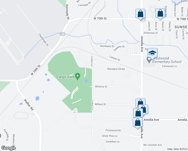 map of restaurants, bars, coffee shops, grocery stores, and more near 7711 Lotus Lane in Shreveport