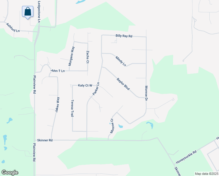 map of restaurants, bars, coffee shops, grocery stores, and more near 3410 Baylor Boulevard in Midlothian