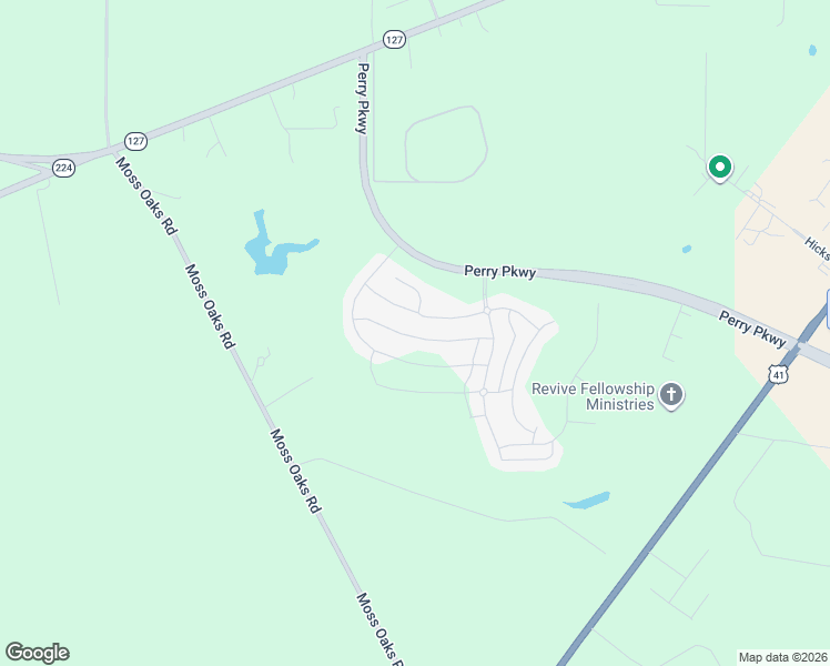 map of restaurants, bars, coffee shops, grocery stores, and more near 410 Silo Cir in Perry