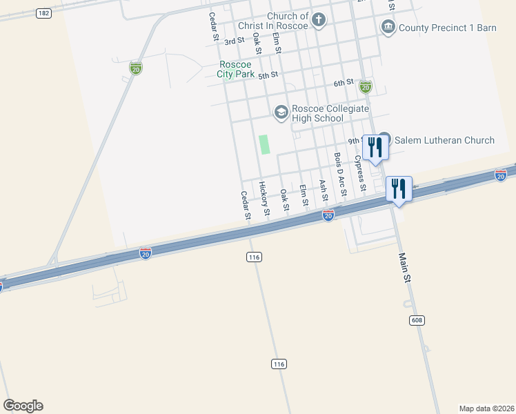 map of restaurants, bars, coffee shops, grocery stores, and more near 1011 Cedar Street in Roscoe