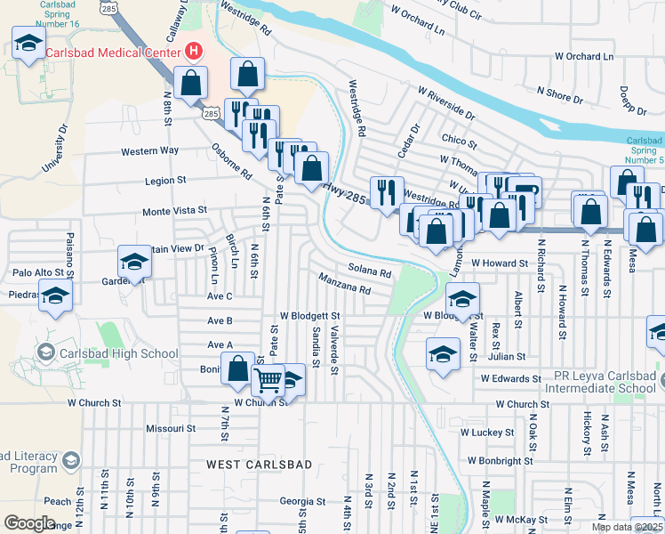 map of restaurants, bars, coffee shops, grocery stores, and more near 1911 Solana Road in Carlsbad