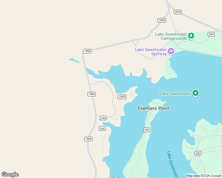 map of restaurants, bars, coffee shops, grocery stores, and more near 204 County Road 246 in Sweetwater