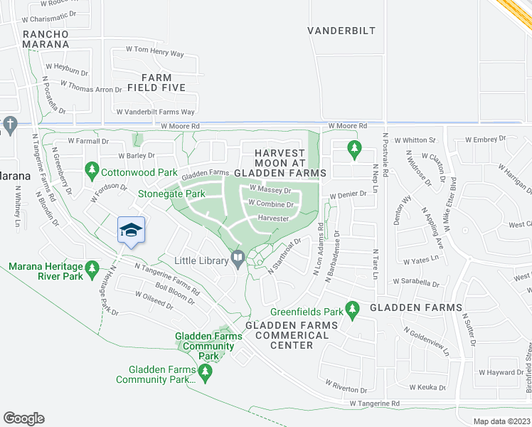 map of restaurants, bars, coffee shops, grocery stores, and more near 11336 West Harvester Drive in Marana