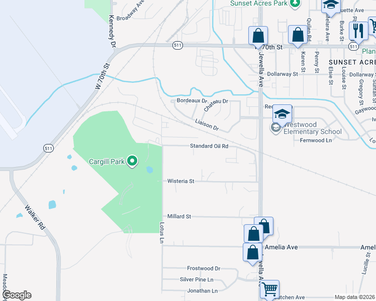 map of restaurants, bars, coffee shops, grocery stores, and more near 2915 Standard Oil Road in Shreveport