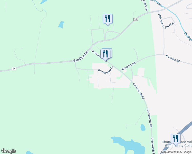 map of restaurants, bars, coffee shops, grocery stores, and more near 504 Williamsburg Drive in Phenix City