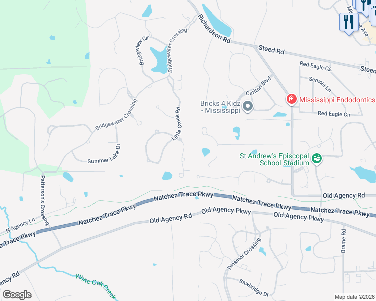 map of restaurants, bars, coffee shops, grocery stores, and more near 133 Oakhurst Trail in Ridgeland