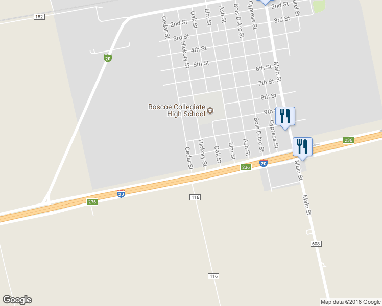 map of restaurants, bars, coffee shops, grocery stores, and more near 1011 Cedar Street in Roscoe