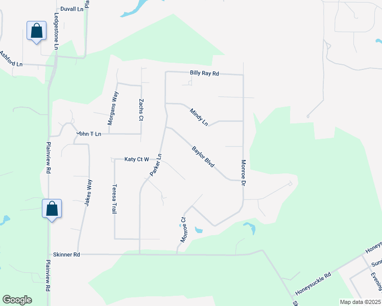 map of restaurants, bars, coffee shops, grocery stores, and more near 3410 Baylor Boulevard in Midlothian