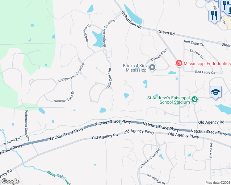 map of restaurants, bars, coffee shops, grocery stores, and more near 133 Oakhurst Trail in Ridgeland