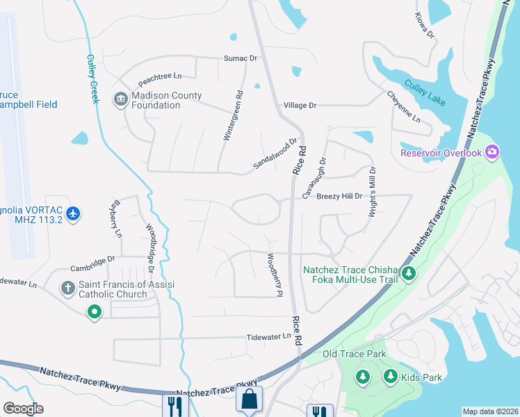 map of restaurants, bars, coffee shops, grocery stores, and more near 140 Woods Crossing Boulevard in Madison