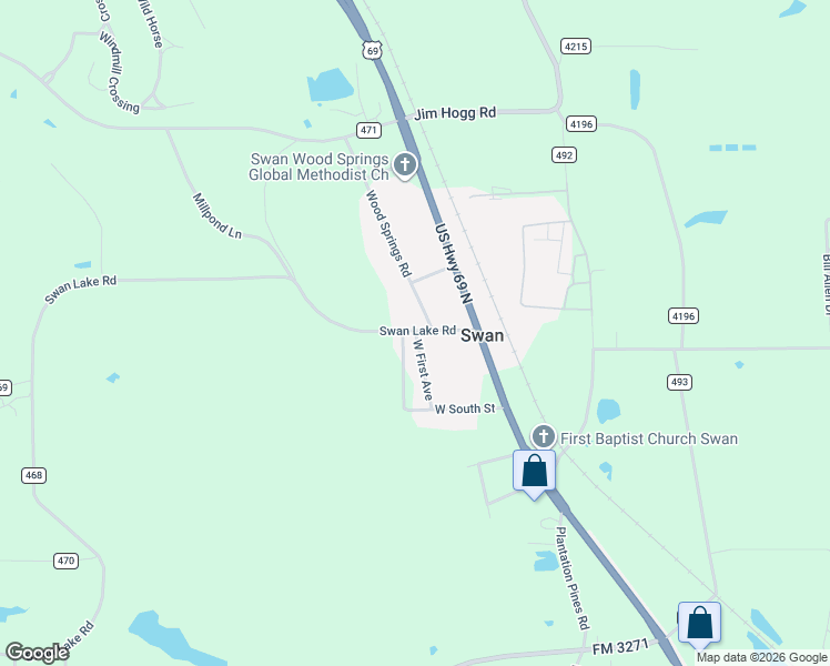 map of restaurants, bars, coffee shops, grocery stores, and more near 11677 West 1st Street in Tyler
