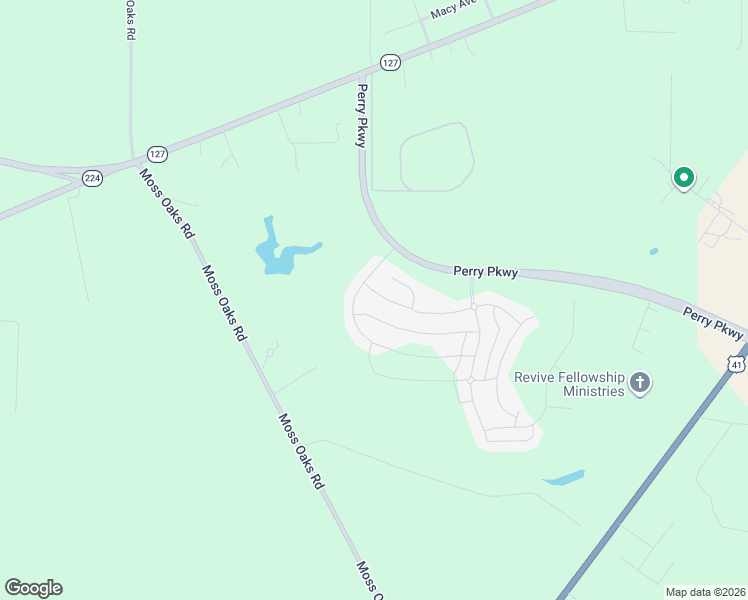 map of restaurants, bars, coffee shops, grocery stores, and more near 410 Silo Cir in Perry