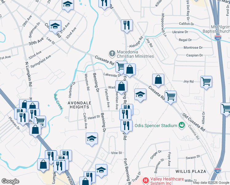 map of restaurants, bars, coffee shops, grocery stores, and more near 933 Sheridan Avenue in Columbus