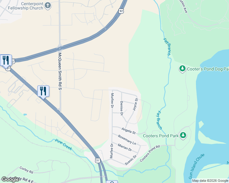 map of restaurants, bars, coffee shops, grocery stores, and more near 278 Murfee Drive in Prattville