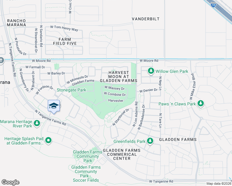 map of restaurants, bars, coffee shops, grocery stores, and more near 11314 West Combine Drive in Marana