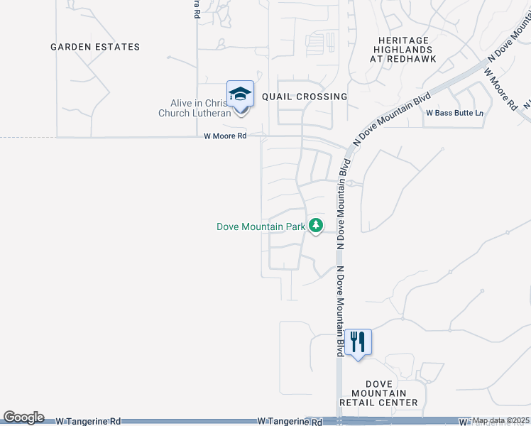 map of restaurants, bars, coffee shops, grocery stores, and more near 5598 West Crimson Bluff Drive in Marana
