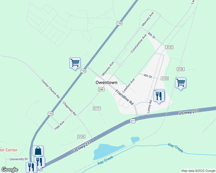 map of restaurants, bars, coffee shops, grocery stores, and more near 11850 Constantine Avenue in Tyler
