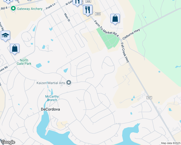 map of restaurants, bars, coffee shops, grocery stores, and more near 6302 Circo Drive in Granbury