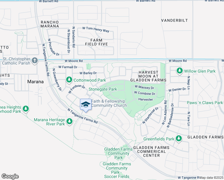 map of restaurants, bars, coffee shops, grocery stores, and more near 11542 West Amber Stone Drive in Marana