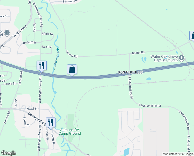 map of restaurants, bars, coffee shops, grocery stores, and more near 723 U.S. 82 in Prattville