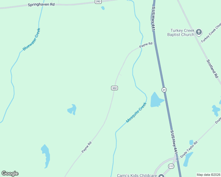 map of restaurants, bars, coffee shops, grocery stores, and more near 1291 Payne Road in Rentz