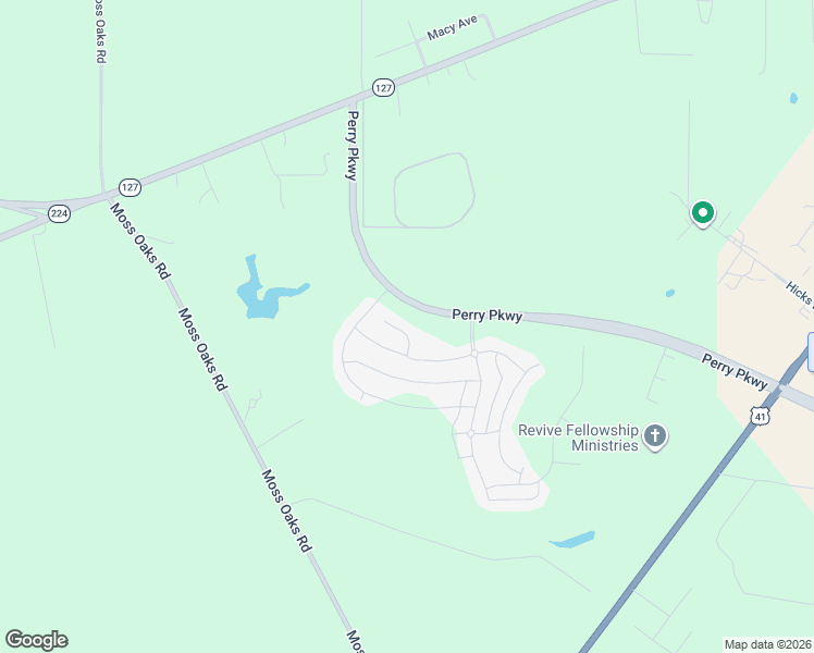 map of restaurants, bars, coffee shops, grocery stores, and more near 410 Silo Cir in Perry