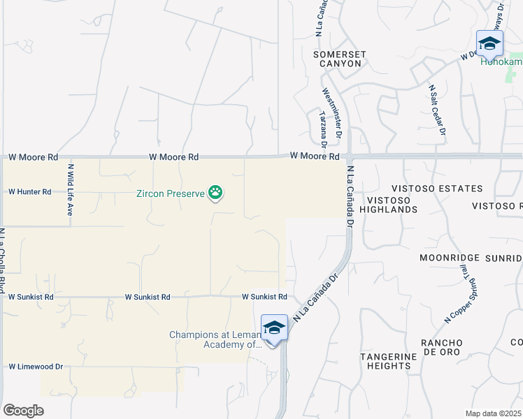 map of restaurants, bars, coffee shops, grocery stores, and more near 12680 North Zircon Lane in Tucson