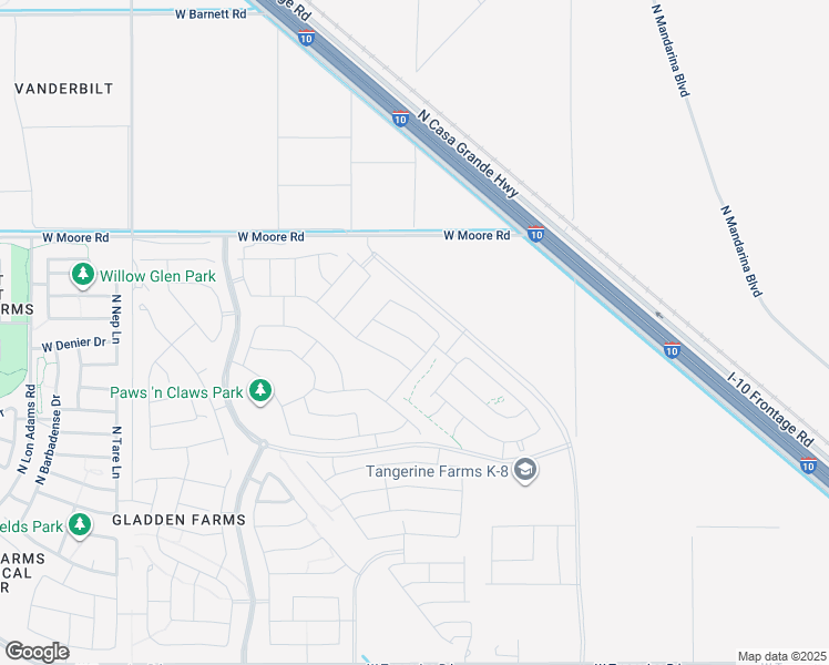 map of restaurants, bars, coffee shops, grocery stores, and more near West Moore Road in Marana