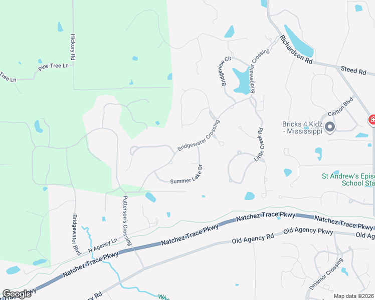 map of restaurants, bars, coffee shops, grocery stores, and more near 134 Bridgewater Crossing in Ridgeland
