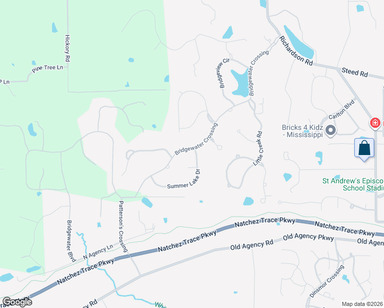 map of restaurants, bars, coffee shops, grocery stores, and more near 134 Bridgewater Crossing in Ridgeland