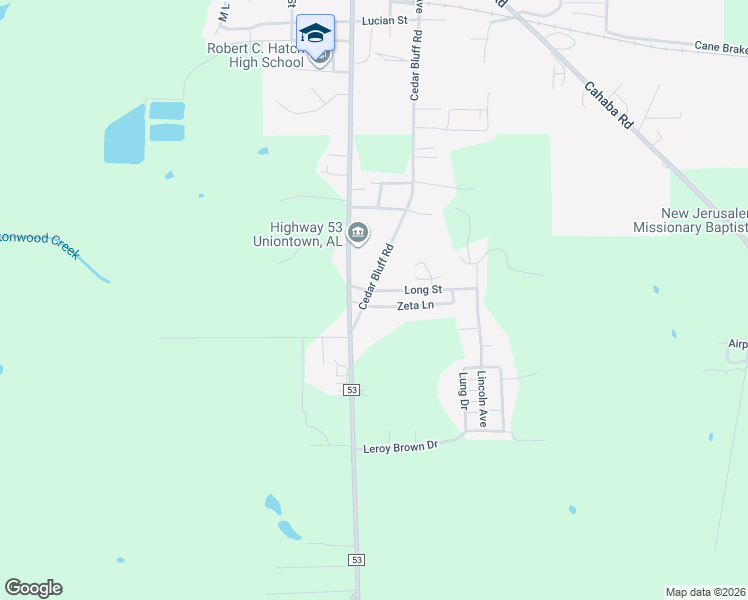 map of restaurants, bars, coffee shops, grocery stores, and more near 151 Cedar Bluff Road in Uniontown