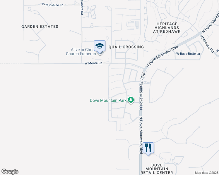 map of restaurants, bars, coffee shops, grocery stores, and more near 5608 West Acacia Blossom Place in Marana