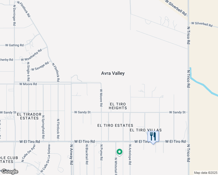 map of restaurants, bars, coffee shops, grocery stores, and more near 12780 North Luther Road in Marana