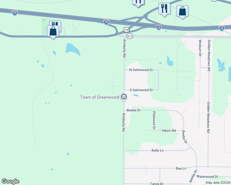 map of restaurants, bars, coffee shops, grocery stores, and more near 7219 Laurel Ridge Drive in Greenwood
