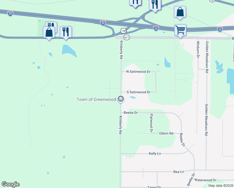 map of restaurants, bars, coffee shops, grocery stores, and more near 7219 Laurel Ridge Drive in Greenwood