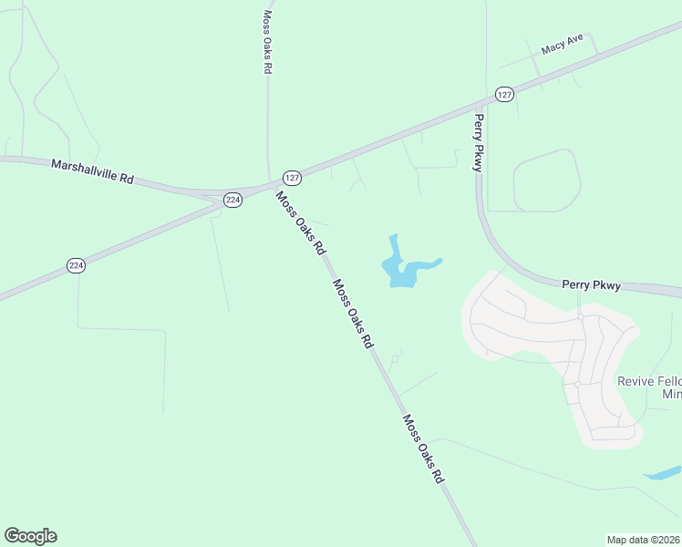 map of restaurants, bars, coffee shops, grocery stores, and more near 172 Moss Oaks Road in Perry