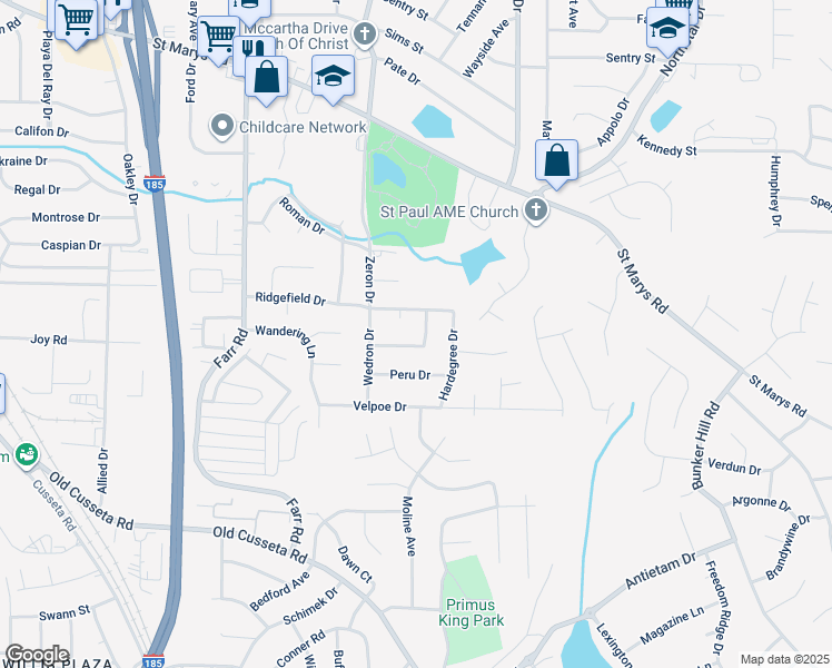 map of restaurants, bars, coffee shops, grocery stores, and more near 4465 Utica Circle in Columbus