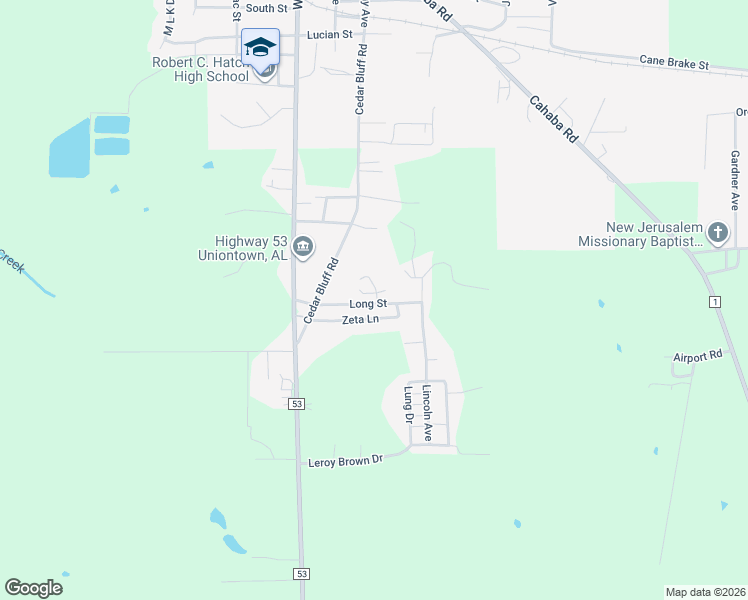 map of restaurants, bars, coffee shops, grocery stores, and more near 151 Cedar Bluff Road in Uniontown