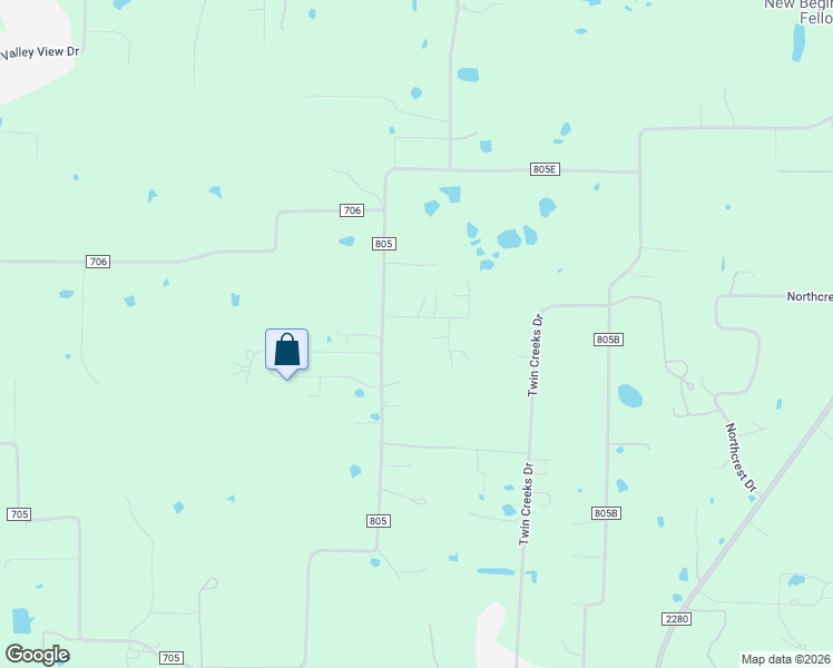 map of restaurants, bars, coffee shops, grocery stores, and more near 504 Neely Lane in Joshua