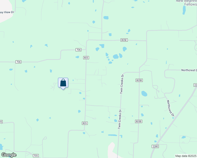 map of restaurants, bars, coffee shops, grocery stores, and more near 504 Neely Lane in Joshua