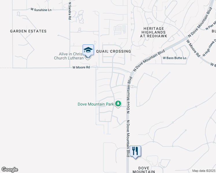 map of restaurants, bars, coffee shops, grocery stores, and more near 5547 West Sunset Vista Place in Marana