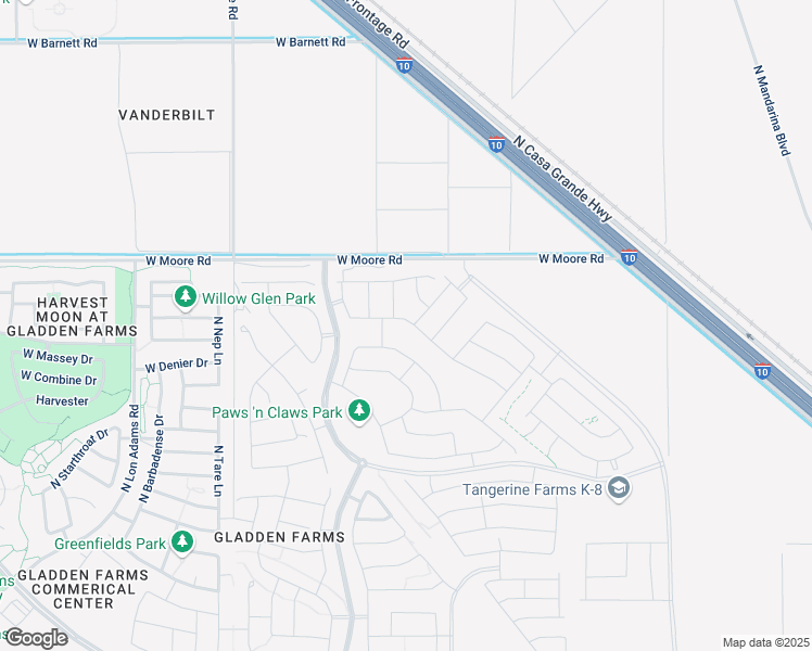 map of restaurants, bars, coffee shops, grocery stores, and more near 10835 South Morris Boulevard in Marana