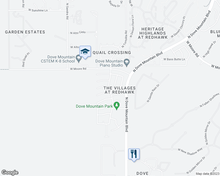 map of restaurants, bars, coffee shops, grocery stores, and more near 12680 North Owl Head Canyon Road in Marana