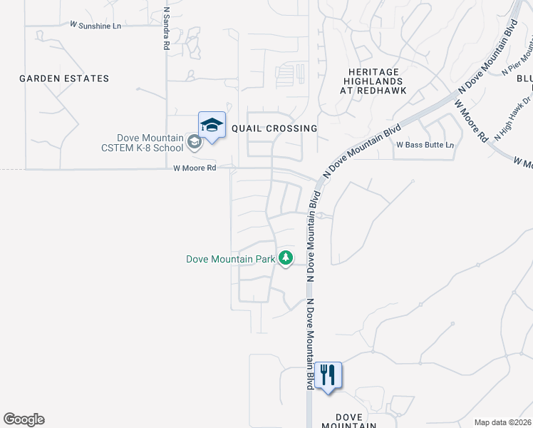 map of restaurants, bars, coffee shops, grocery stores, and more near 12680 North Owl Head Canyon Road in Marana