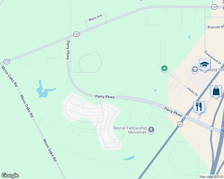 map of restaurants, bars, coffee shops, grocery stores, and more near in Perry