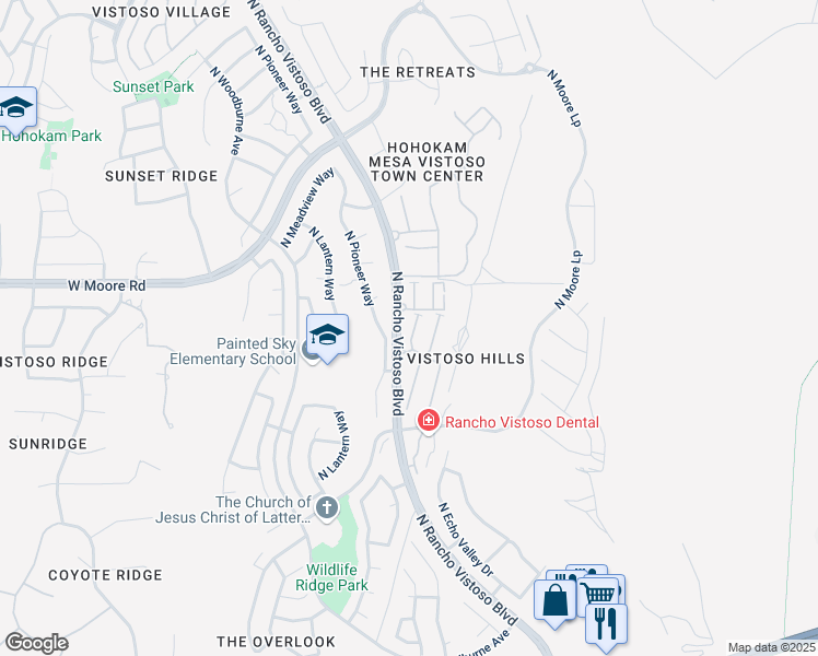map of restaurants, bars, coffee shops, grocery stores, and more near 12765 Walking Deer Place in Tucson